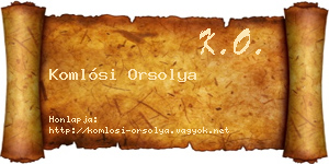 Komlósi Orsolya névjegykártya